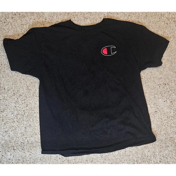Champion‎ Graphic T Shirt Black Authentic Athleticwear Size 2XL - Picture 2 of 7